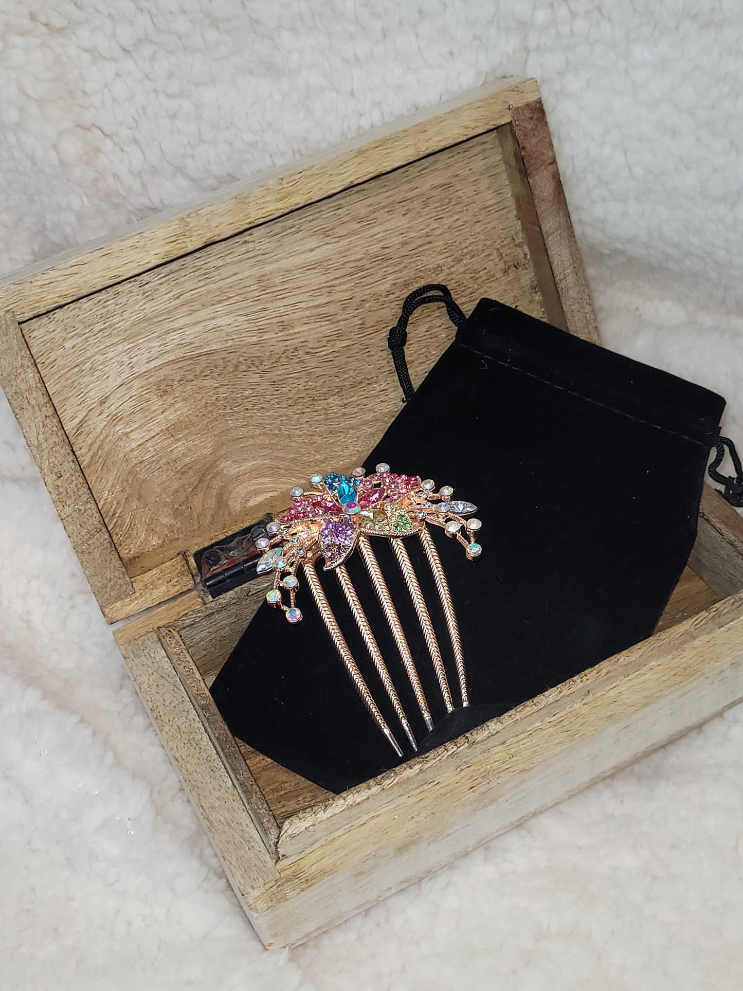 Gymnastique Rythmique - Peigne à chignon en strass - Fleurs de cristal