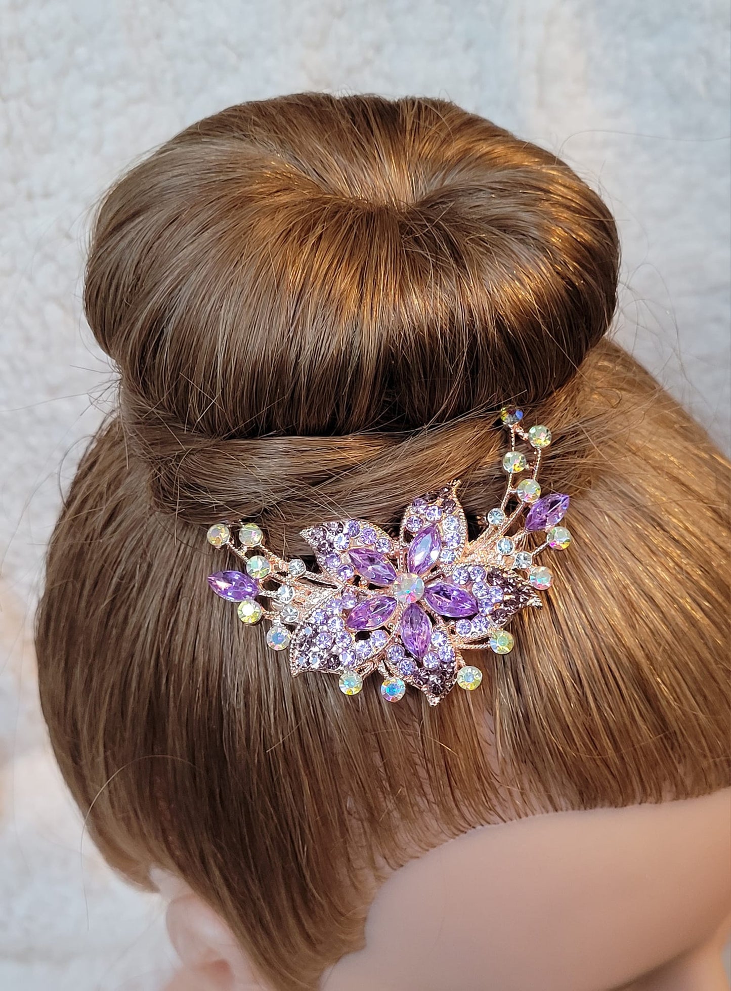 Gymnastique Rythmique - Peigne à chignon en strass - Fleurs de cristal