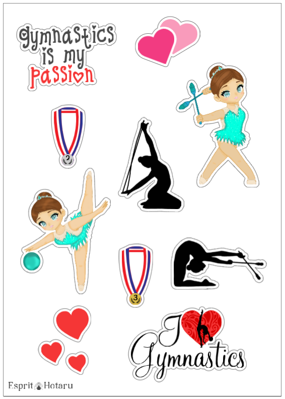 Gymnastique Rythmique - Planches de Stickers holographique