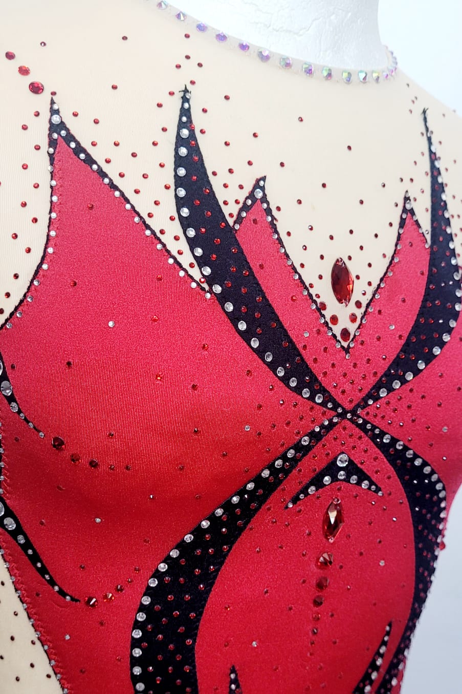 Rhythmic Gymnastics - Leotard - Red and Black - Second Hand