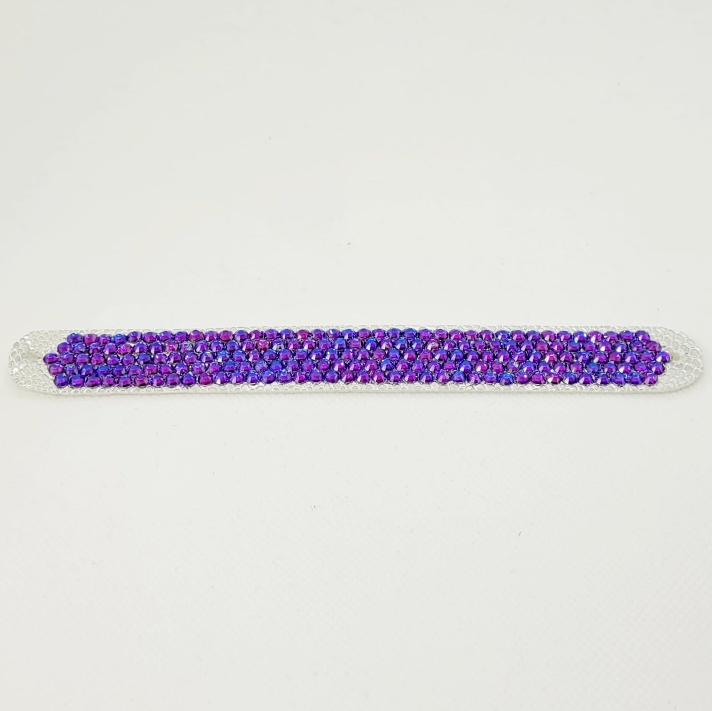 Gymnastique Rythmique - Couronne à chignon argenté - "Bandeau" - Strass Violet Boréale