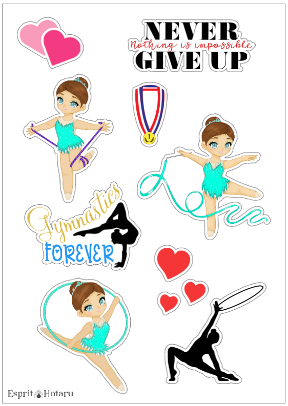Gymnastique Rythmique - Planches de Stickers holographique