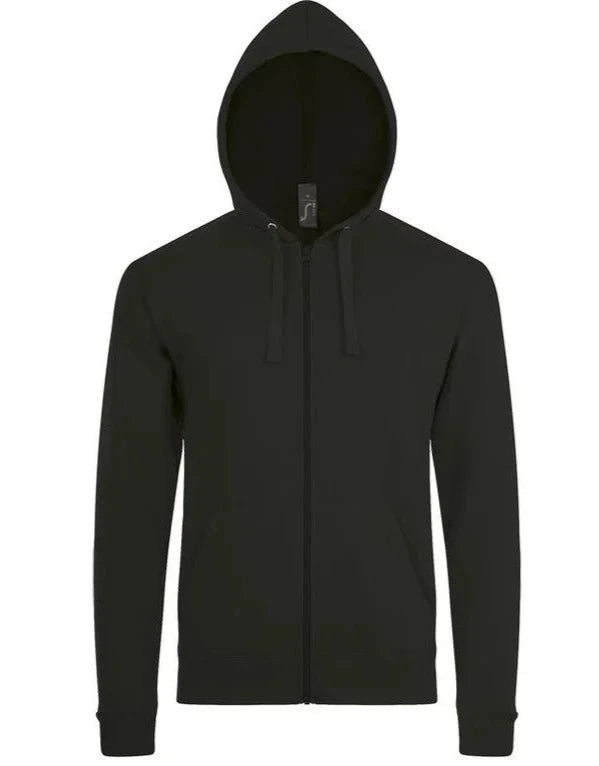 Sweat Zippé à capuche unisexe - Noir - personnalisable prénom + logo du club