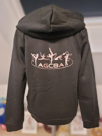 Sweat Zippé à capuche unisexe - Noir - personnalisable prénom + logo du club