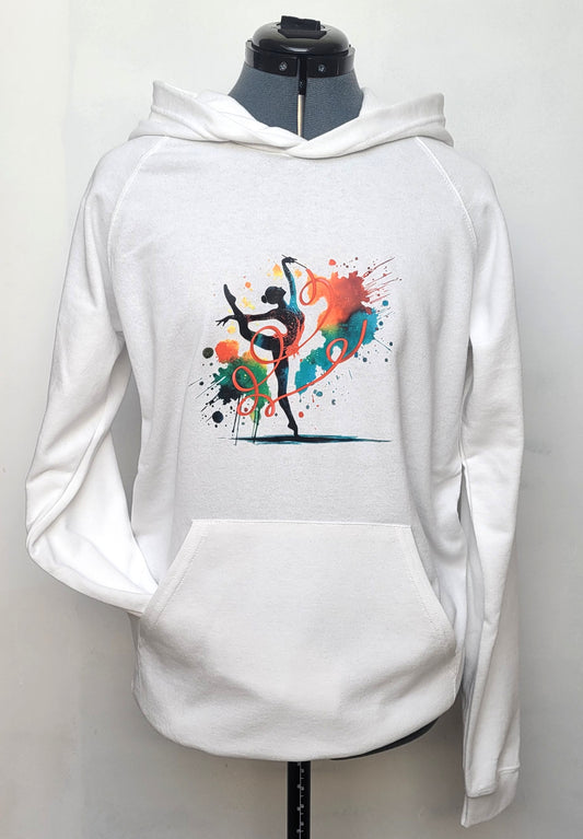 Sweat enfant mi-saison – Blanc – Gymnastique Rythmique aquarelle