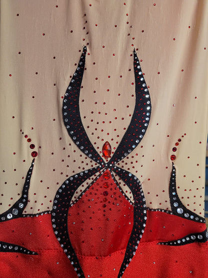 Rhythmic Gymnastics - Leotard - Red and Black - Second Hand