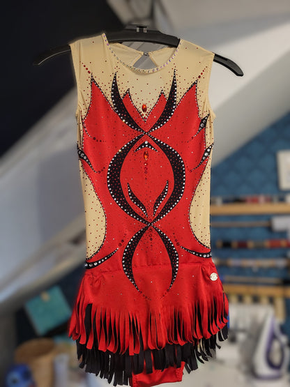 Rhythmic Gymnastics - Leotard - Red and Black - Second Hand
