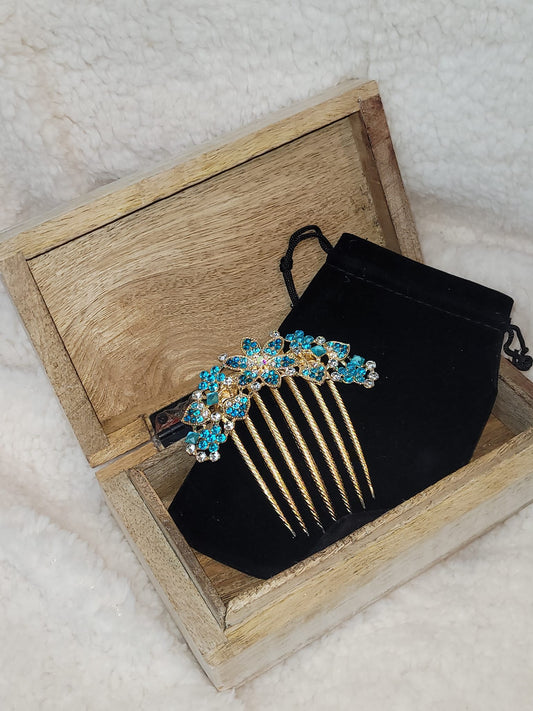 Gymnastique Rythmique - Peigne à chignon en strass - Petites Fleurs