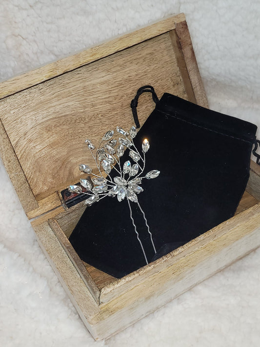 Gymnastique Rythmique - Epingle à chignon en strass - Feuilles en cristal