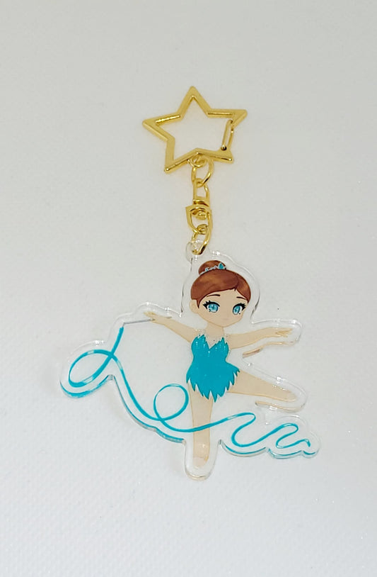 Porte-clés Acrylique -   Attache étoile - Gymnastique  Rythmique - Ruban