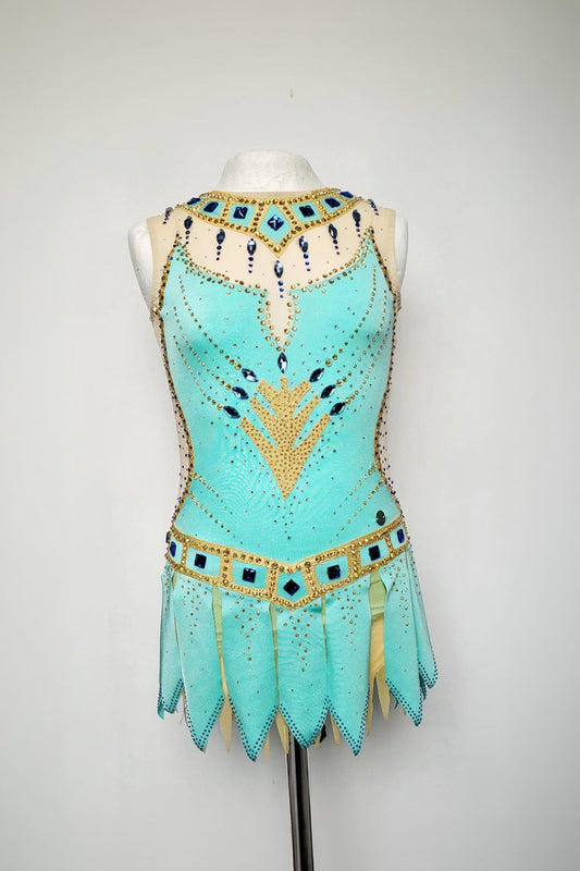 Justaucorps - Gymnastique Rythmique -  Vert eau et Doré