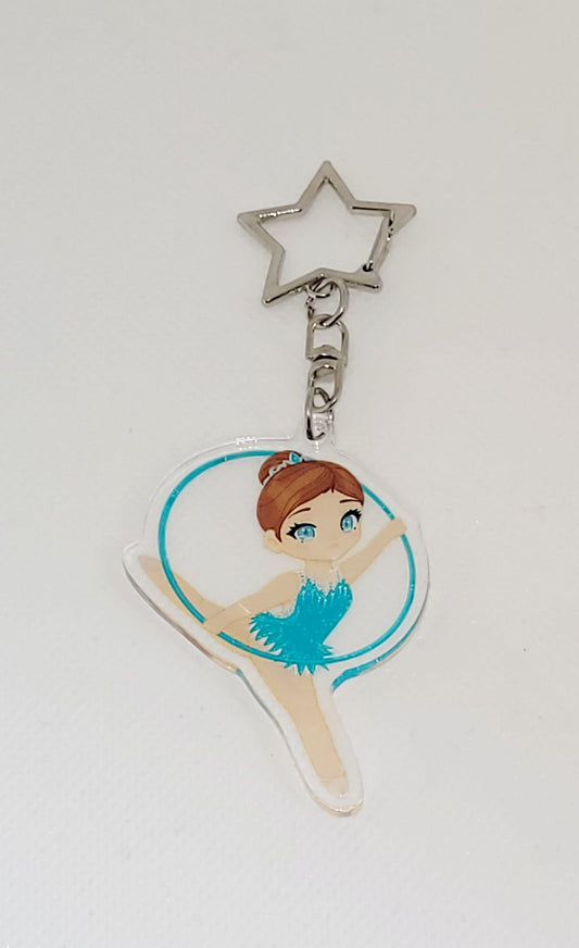 Porte-clés Acrylique -   Attache étoile - Gymnastique  Rythmique -Cerceau