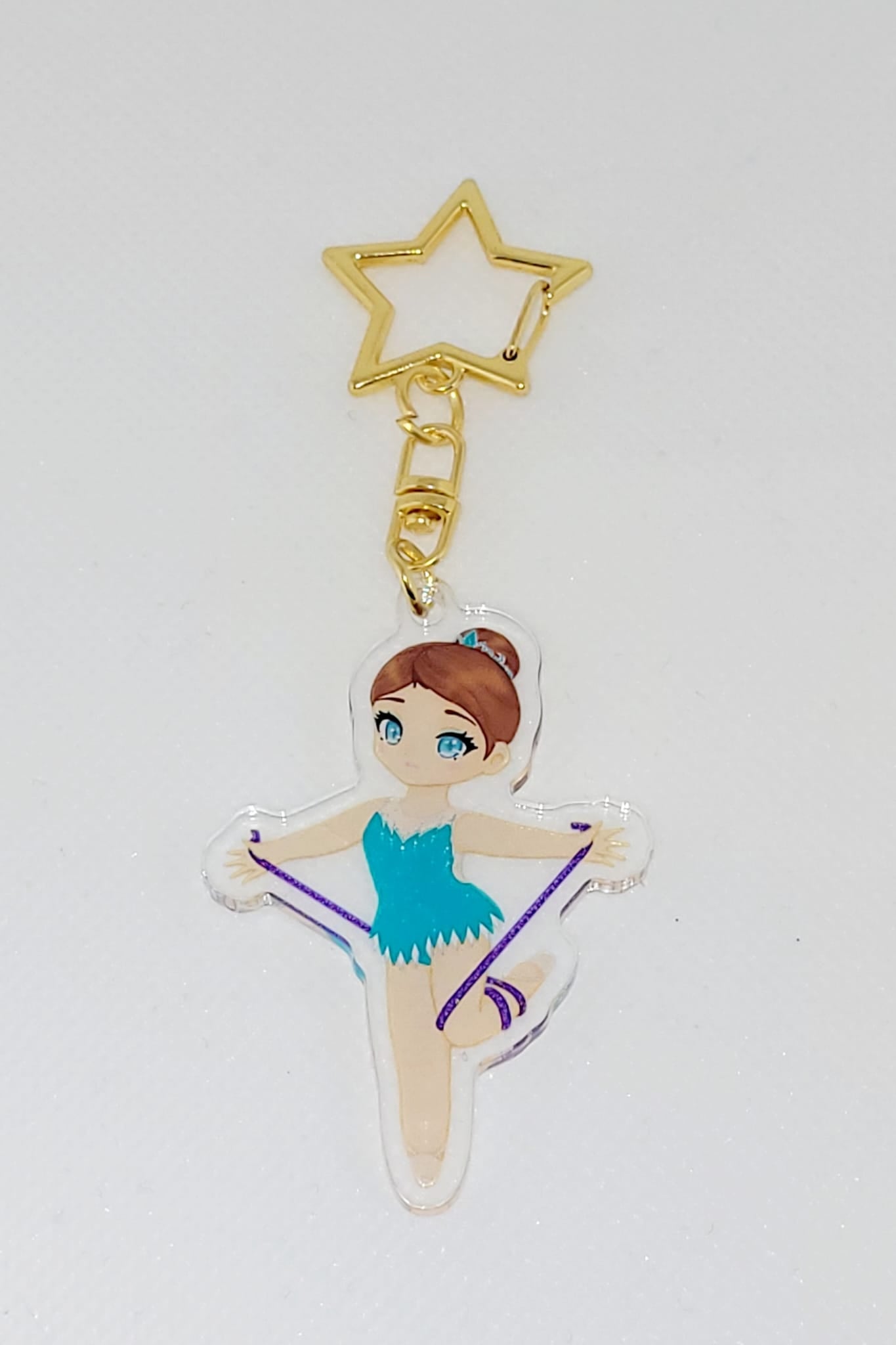 Porte-clés Acrylique -   Attache étoile - Gymnastique  Rythmique - Corde