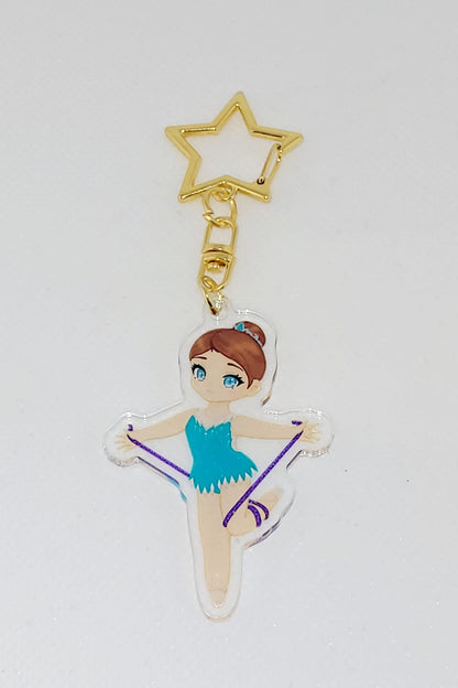 Porte-clés Acrylique -   Attache étoile - Gymnastique  Rythmique - Corde