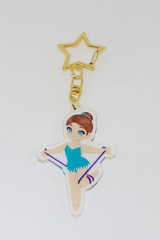 Porte-clés Acrylique -   Attache étoile - Gymnastique  Rythmique - Corde