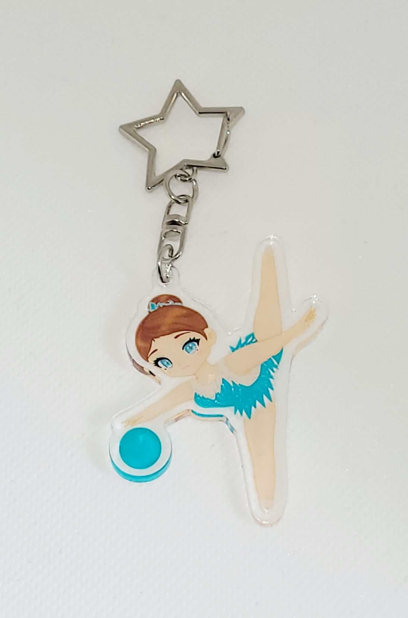 Porte-clés Acrylique -   Attache étoile - Gymnastique  Rythmique - Ballon