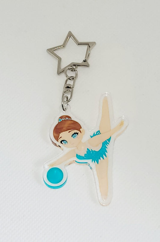 Porte-clés Acrylique -   Attache étoile - Gymnastique  Rythmique - Ballon