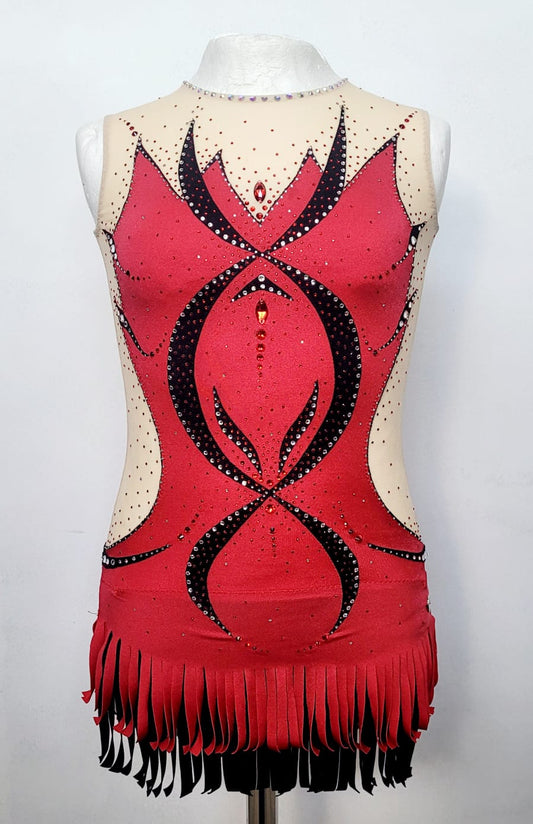 Gymnastique Rythmique - Justaucorps - Rouge et Noir - seconde main