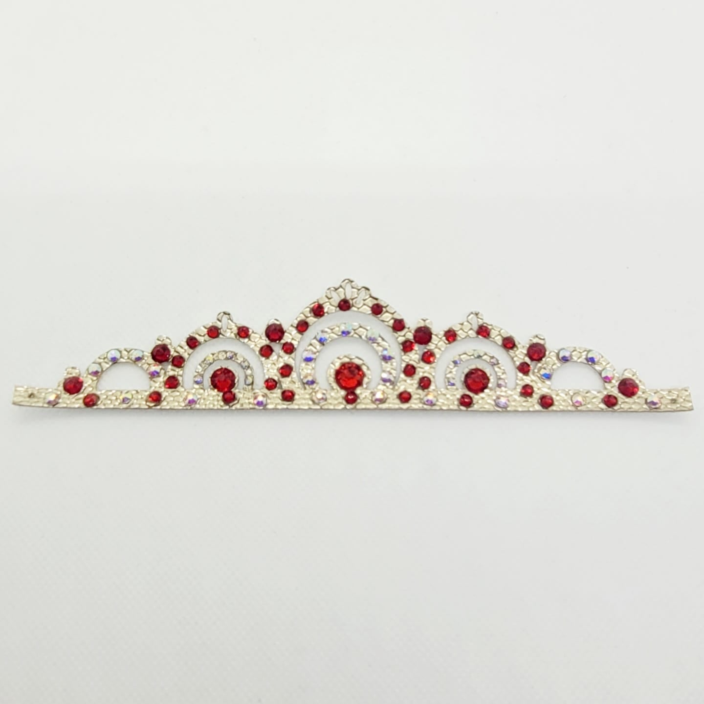 Gymnastique Rythmique - Couronne à chignon doré - "Tiare" - Strass rouge et cristal AB