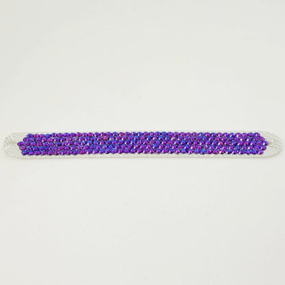 Gymnastique Rythmique - Couronne à chignon argenté - "Bandeau" - Strass Violet Boréale