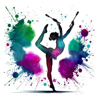Sweat enfant mi-saison – Blanc – Gymnastique Rythmique aquarelle