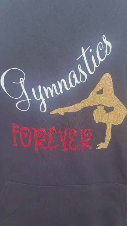 Gymnastique - Sweat mi-saison Gymnastics Forever- Personnalisable - Enfant - Noir