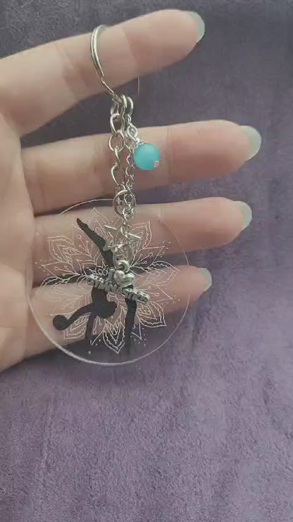 Gymnastique - Porte-clés gravé personnalisable